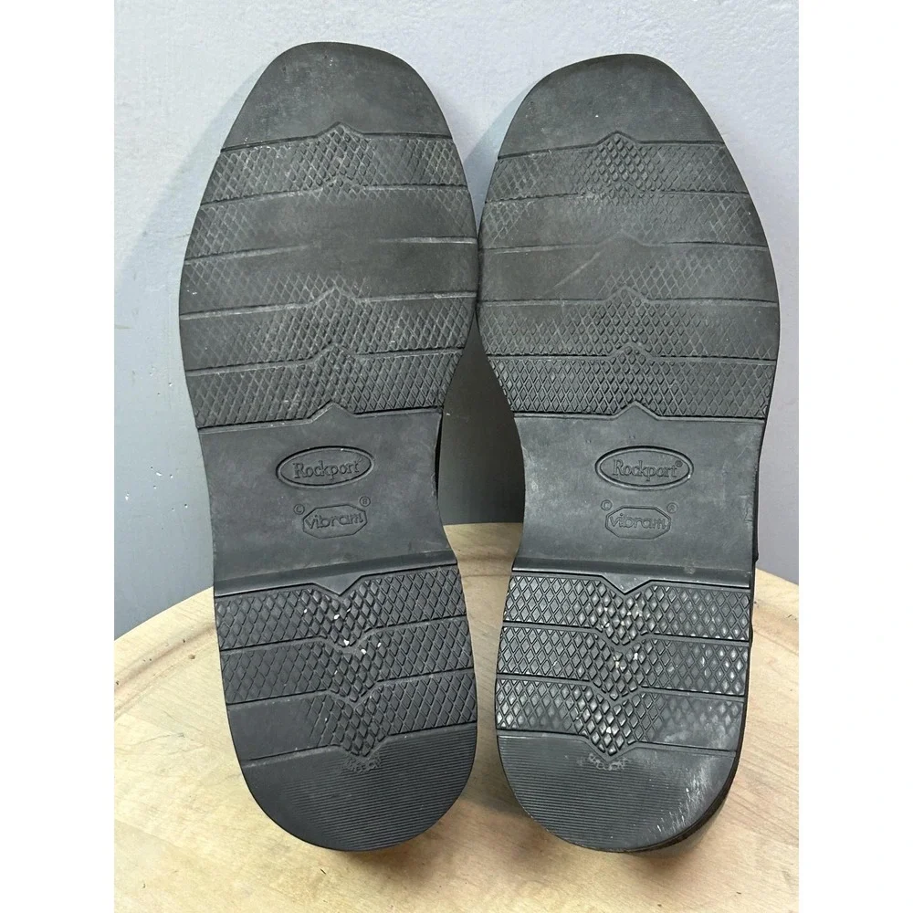 Rockport Dress Shoes Mens Size 13 Black Leather Oxford Cap Toe Vibram‎ MM338